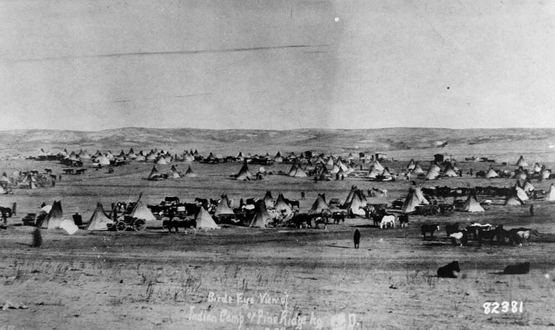 Bird's Eye View of Sioux Camp at Pine Ridge, South Dakota