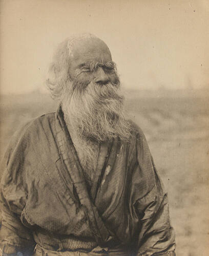 Portrait of Elderly Ainu Man