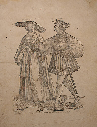 Woman in a Broad Rimmed Hat Accompanied by a Man