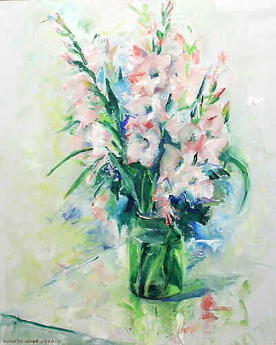 Cut Flowers in a Glass Vase