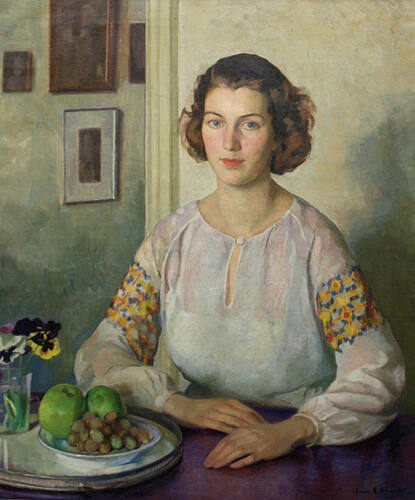 Girl with Flowers and Fruit