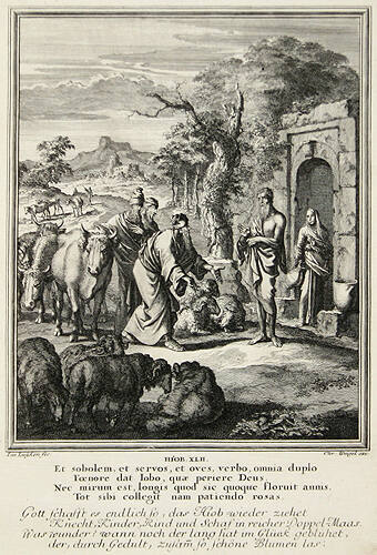 Eliphaz, Bildad and Zaphar Bring Bullocks and Rams to Job (Job 42)