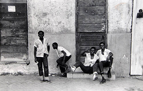 Boys in White Shirts on Steps, New Orleans