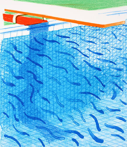 Pool Made with Paper and Blue Ink for Book, 1980