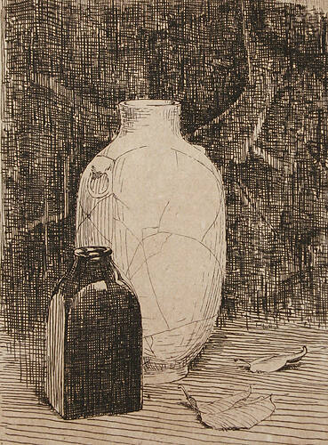 Still Life with Vase and Bottle
